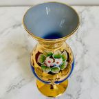 Tsjechisch Glas Vaasje Bladgoud Opaline thumbnail 4