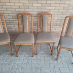 Vintage Set Van 4 Teakhouten Stoelen thumbnail 4