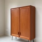 Hoge Vintage Teak Houten 2 Deurd Kast Van Rt Möbel thumbnail 8