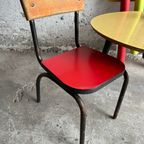 Vintage Mid Century Kids Kidney Table And Chair Set. thumbnail 4