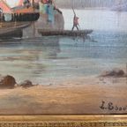 Een Stel 19e Eeuwse Zeegezichten - L. Edouard thumbnail 11
