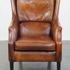 In Correcte Staat Verkerende Tijdloze Schapenleren Fauteuil/armchair Met Prachtige Warme Kleuren thumbnail 3