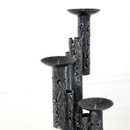Grote Brutalist Vintage Kandelaar Vloerkandelaar thumbnail 2