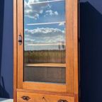 Antieke Vintage Eiken Vitrinekast, Art Deco Style, Kast thumbnail 9