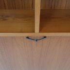 Vintage Deense Boekenkast Met Klep Teak Fineer thumbnail 8