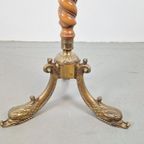 Regency Staande Kapstok Barley Twist Hout Messing Leeuwenkop thumbnail 7