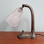 Art Deco Lamp In Geperst Gesatineerd Gegoten Glas, 1920-30S thumbnail 3