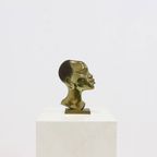 Solid Brass Sculpture African Woman 1950S thumbnail 2