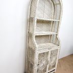 Vintage Wit Rotan Rieten Bohemian Kast Boogkast Bali thumbnail 5