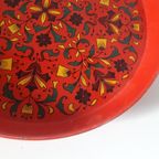 * Vintage Dienblad Rood Oranje Blikken Dienblad thumbnail 3