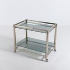 Italian Modern Chromed Steel Serving Cart/side Table, 1970’s thumbnail 2
