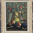 Sungurov A.I. Russische Kunstenaar. "Stilleven Met Appels En Druiven." thumbnail 6
