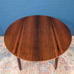 Vintage Palissander Ronde Eettafel, Verlengbaar, Jaren 60 thumbnail 5