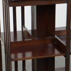 Luxe Antieke Engelse Houten Boekenmolen Op Wieltjes Uit Eind 19e Eeuw thumbnail 13