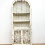 Vintage Wit Rotan Rieten Bohemian Kast Boogkast Bali thumbnail 3