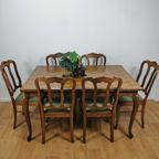 Brocante Queen Ann Eethoek Eettafel Uitschuifbaar Eetkamer Met 6 Eetkamerstoelen thumbnail 2