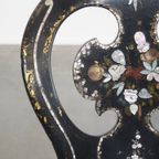 Uniek En Sierlijk Antiek 19e Eeuws Engels Chinoiserie, Mother Of Pearl Sier Stoeltje thumbnail 8