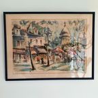 Marius Girard, Aquarel, Parisian Chic Gesigneerd. 1960. thumbnail 5