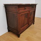 Vintage Frans Dressoir Commode, Ladekast Badkamermeubel Met Marmer Blad 201 thumbnail 11