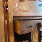 Antiek Notenhout Secretaire/ Klepsecretaire Met Veel Lades thumbnail 9