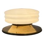 Art Deco (Style) - Deknudt Lustrerie - Solid Brass And Opaline Glass Ceiling Mounted Lamp - thumbnail 7