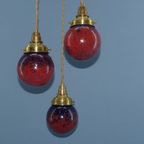 Hanglamp Met 3 Art De France Gekleurde Glazen Bollen thumbnail 9