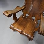 3 X Large Oak Claw Armchairs 1960S 70 X 70 X 90 Cm thumbnail 35