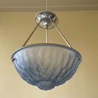 Art Deco 1930 Blauwe Lamp Schaallamp Frans thumbnail 8