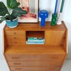 Vintage Deense Teakhouten Secretaire | Wandkast | Ladenkast thumbnail 4