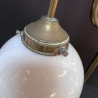Messing Tafellampje Met Wit Glazen Kralenkapje, 51 Cm Hoog thumbnail 3