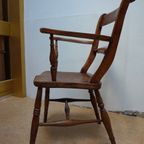 Antieke Engelse Windsor Stoelen Eetkamerstoelen, Set Van 5 thumbnail 12