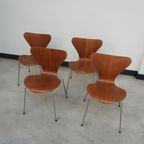 Chairs By Arne Jacobsen For Fritz Hansen Set Of 4, 1960s thumbnail 5