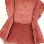 Vintage Artifort Fauteuil Nieuw Gestoffeerd Oud Roze Rib thumbnail 4