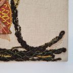Vintage Schilderij Van Stof Uil Stof Wandkleed Muurkleed thumbnail 3