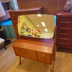 Vintage Deense Make-up Kaptafel Spiegel Make Up Opmaak Tafel thumbnail 6