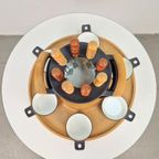 Vintage Fonduepan Set Nissen Gietijzer Hout Zweden '60 Nos thumbnail 7