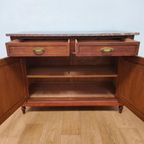 Vintage Antiek Dressoir Commode Ladekast Badkamermeubel Met Marmer Blad 702 thumbnail 3