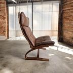 Vintage Leren Lounge Stoel / Fauteuil / Eenzit Rybo Rykken thumbnail 3