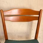 Twee Vintage Eetkamerstoelen Met Petrol Blauw Bekleding thumbnail 10