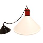 Vintage Design Lamp Wit/Rood/Zwart, Frankrijk Jaren '70 thumbnail 2