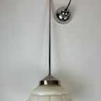 Art Deco Opalen Plafondlamp, 1950’S thumbnail 2