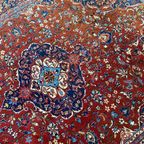 Perzisch Tabriz Vloerkleed Wol Handgeknoopt 253X368Cm - Vintage Tapijt - Rood Blauw Wit thumbnail 9