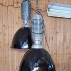 Grote Vintage Industriële Fabriekslamp, Hanglamp. thumbnail 4