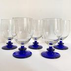 5X Wijnglas / Glazen Vintage Donkerblauw thumbnail 5