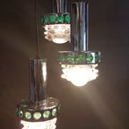 Dutch Design, Chrome And Glass Dragon Teeth Pendants Lamps thumbnail 10