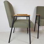 Setprijs!! 2 Vintage Stoelen Groen | Metalen Frame Groen thumbnail 8