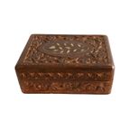 Vintage Houten Doosje Met Ingelegde Takken, Jaren, India '60 thumbnail 3