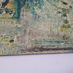 Jaren 70 Origineel Vintage Schilderij Acryl Op Hardboard thumbnail 6