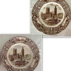 2x Vintage Old Britain Castles Bruin Veelkleurig Door Johnson Brothers thumbnail 2
