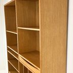 Scandinavisch Vintage Eiken Fineren Boekenkast thumbnail 2